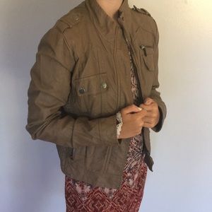 Brown leather jacket